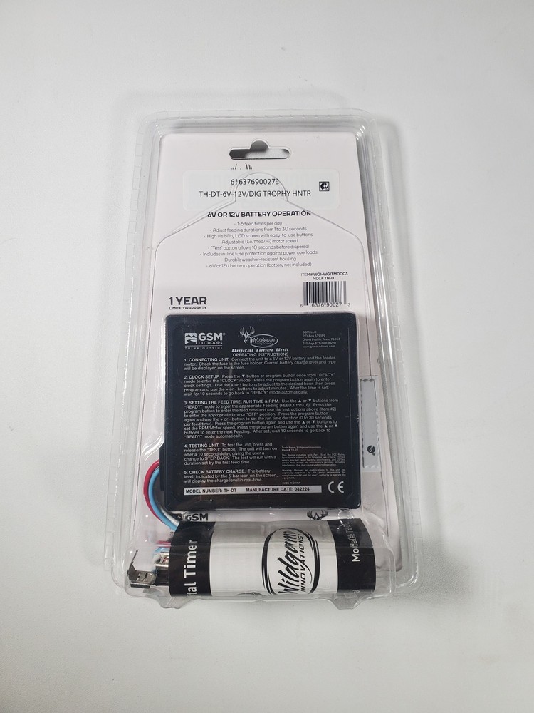Wildgame Innovations Premier Digital Game Feeder Timer Controller 6V/12V TH-DT