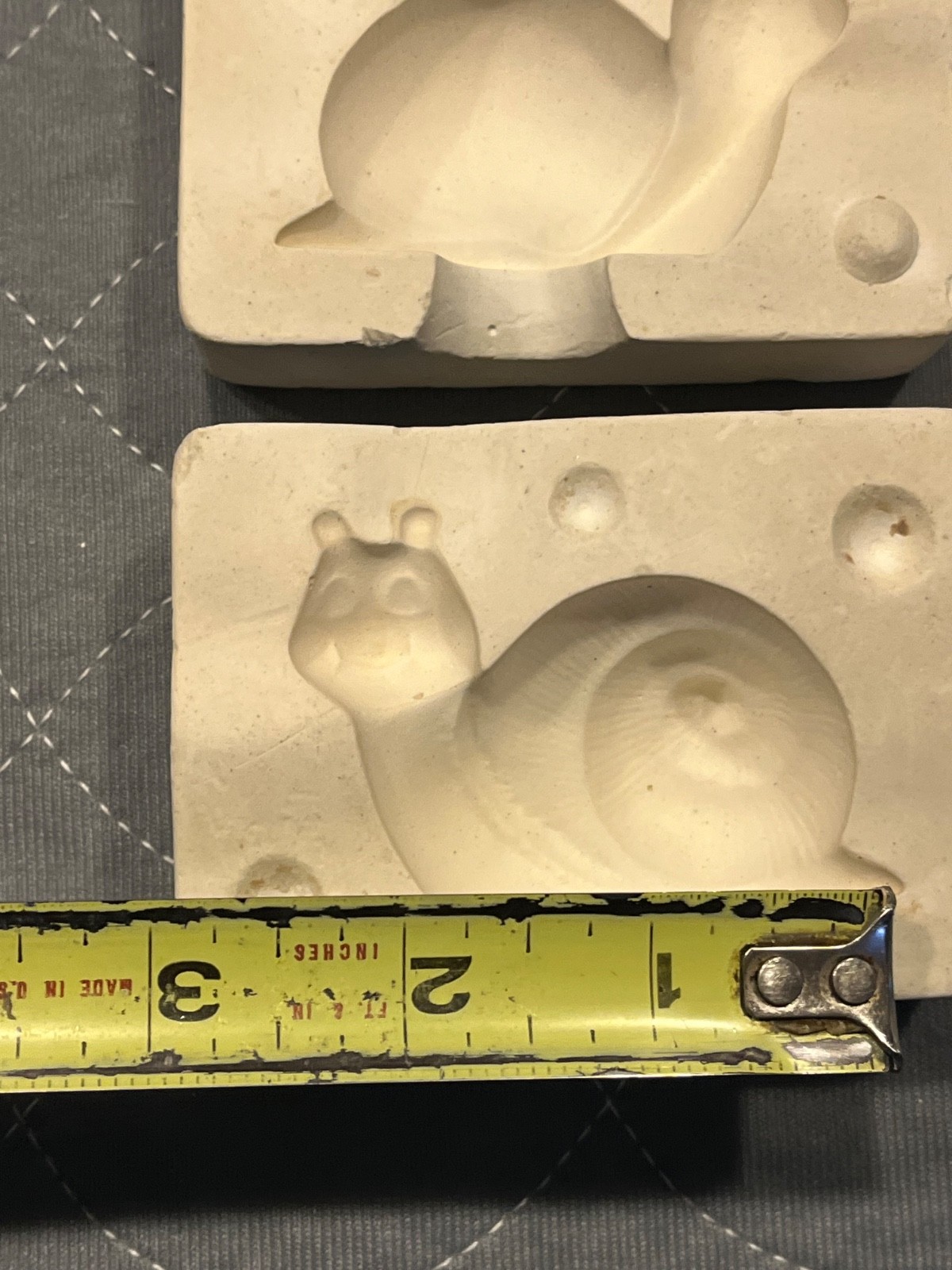 Duncan TM-16 Ceramic Slip Mold Miniature Snail Figurine Vintage Pottery 1975