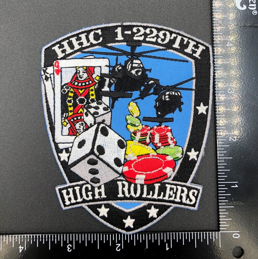 HHC 1-229th High Rollers Apache/Blackhawk Army Aviation Unit Patch OIF OEF