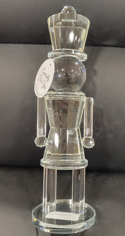 Glass Nutcracker Crystal Cut Christmas HTF