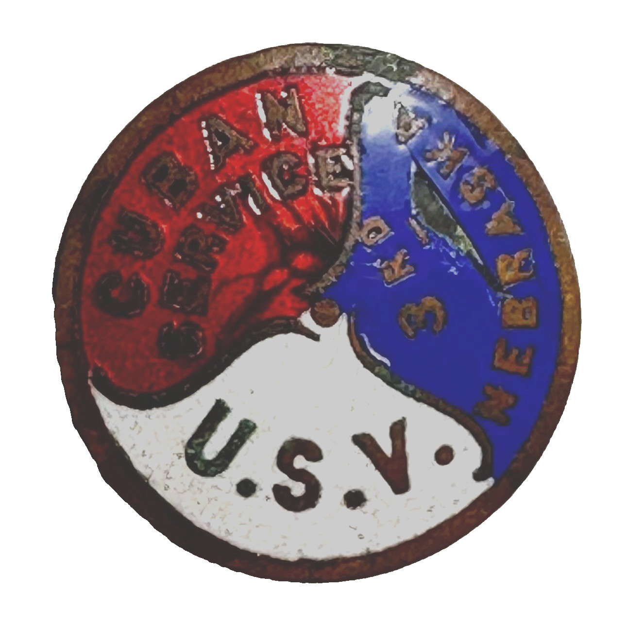 1899 Spanish American War Cuban Service USV Volunteers 9th Immunes Lapel Stud