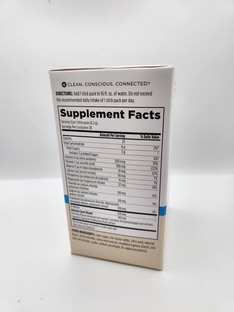 Arbonne Sport Hydration With Ginseng, Tumeric, And Cayenne, Tropical Berry...