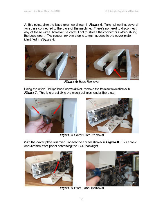 Brother PC7500 LCD Replacement Back Light Kit *** NO SOLDERING REQUIRED!