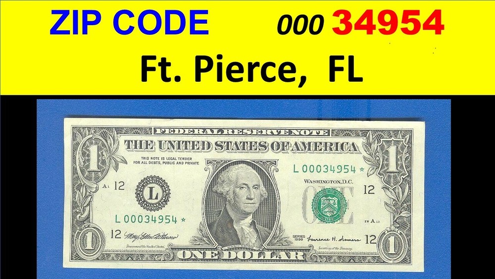 ZIP code == 34954 == Ft. Pierce , FL == cool note == == L00034954*