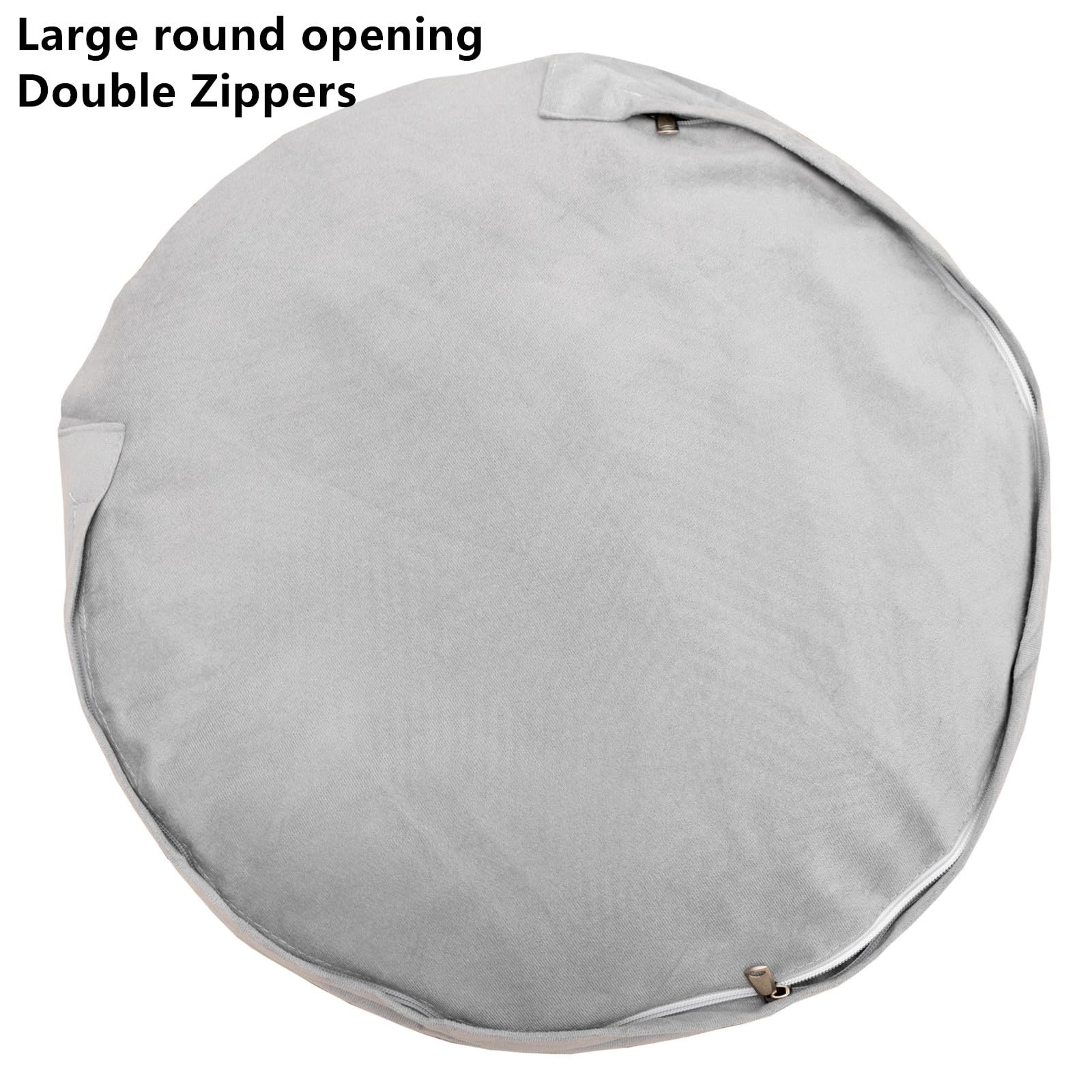 Ottoman Pouf Unstuffed Pouf Ottoman Foot Rest 20x12 Inches Fuzzy Chair Round Ott