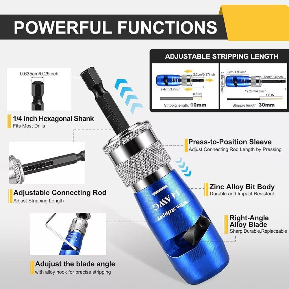 Wire Stripper Electrician Drill Electrical Wire Stripping Twisting Upgrade Tools