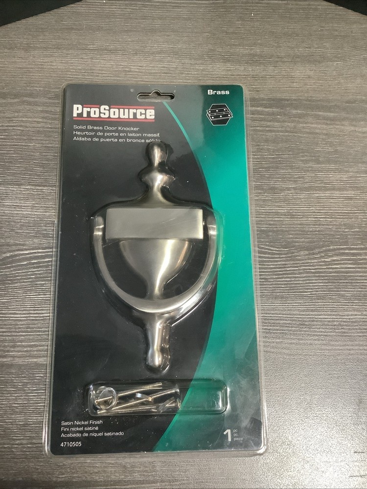 Solid Brass Door Knocker Satin Nickel Finish ProSource 4610505 NOS