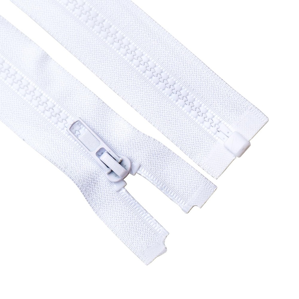 2PCS #5 28" Jacket Zippers White Molded Plastic Sewing Tailor Tools DIY