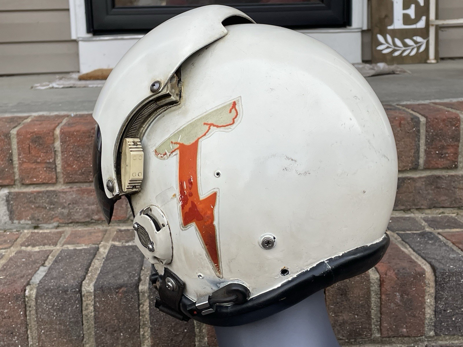 Vtg HGU-26 Dual Visor Gentex Flight Fighter Pilot Helmet Partial decals