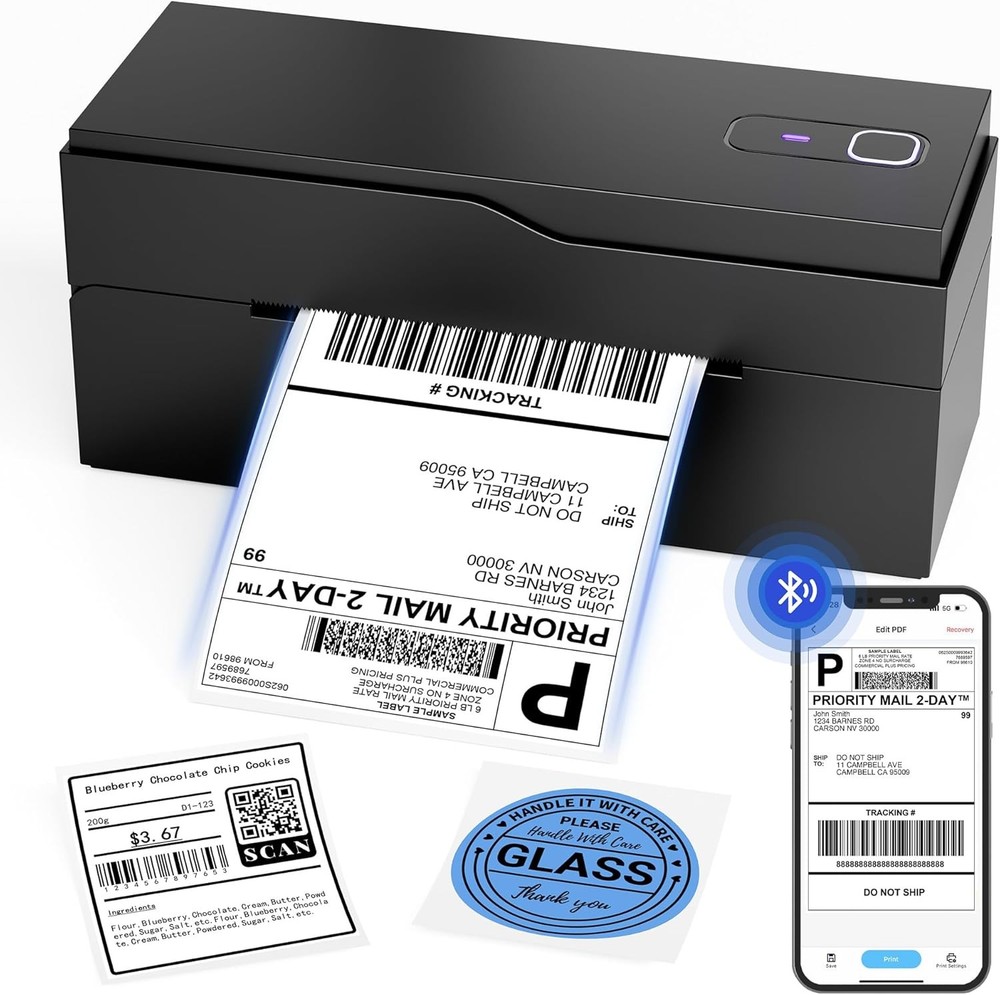 Phomemo PL70  Thermal Bluetooth Shipping Label Printer 4X6 Thermal Label Printer