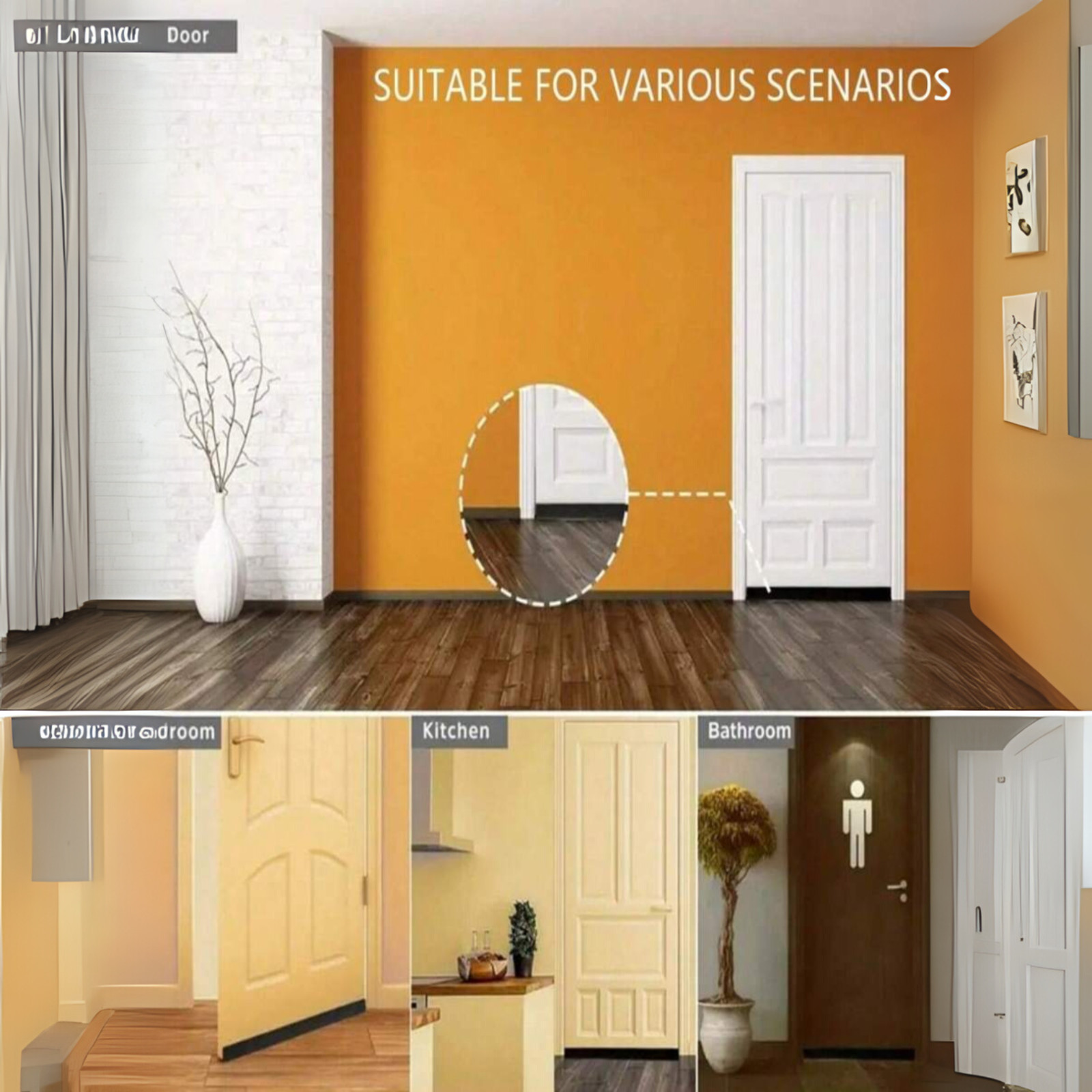 Self-Adhesive Door Draft 1M Door Bottom Weather Strip Door Sweep Insect Blocker