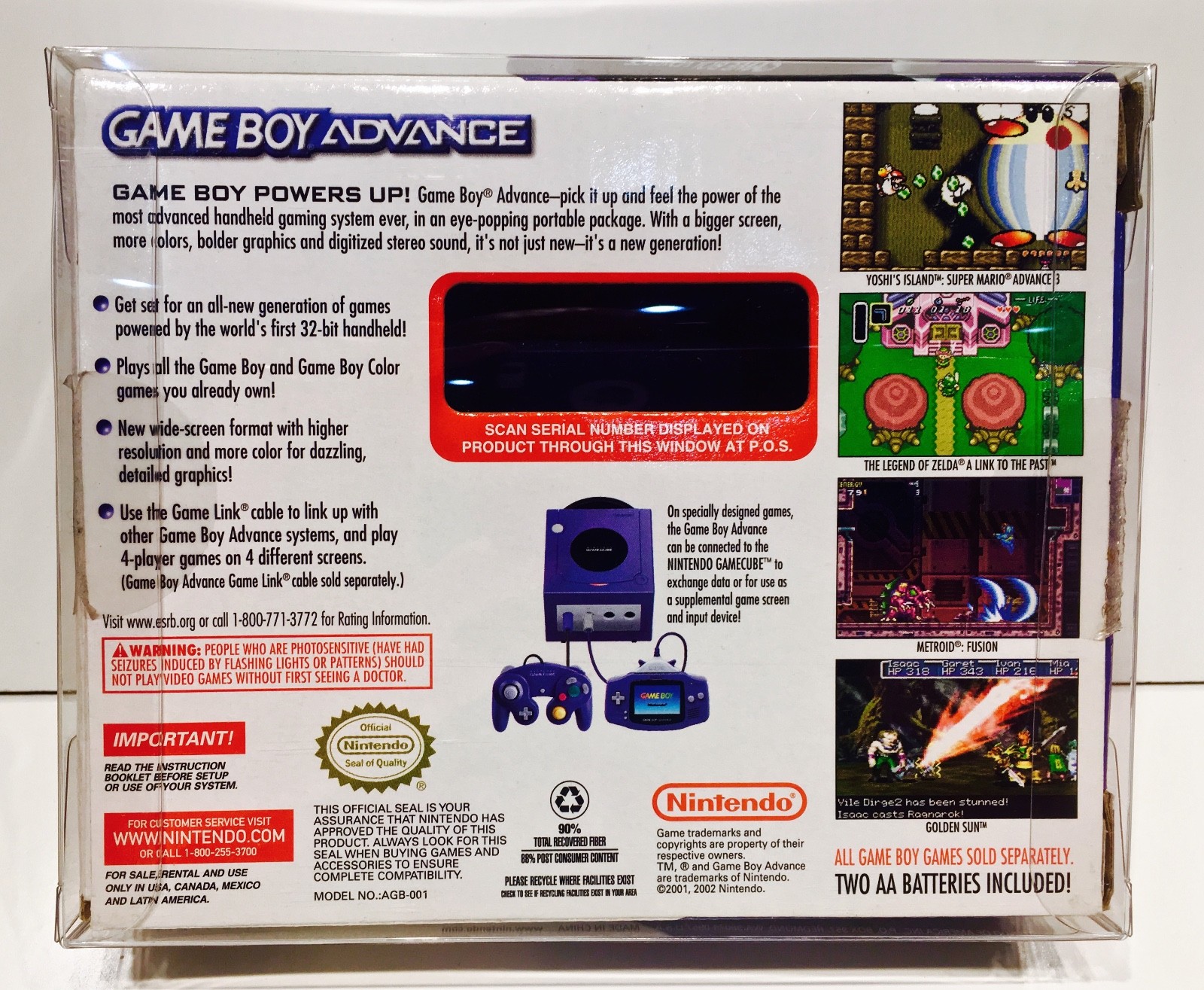 1 Box Protector For Game Boy Advance Console Boxes Clear Display Case Nintendo
