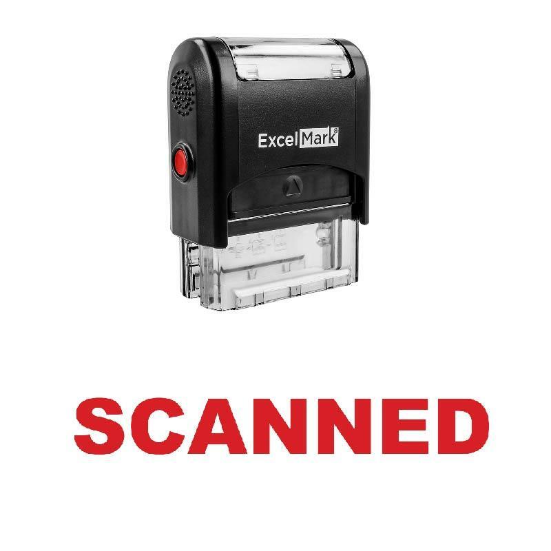 Bold SCANNED Stamp - Self-Inking / Red