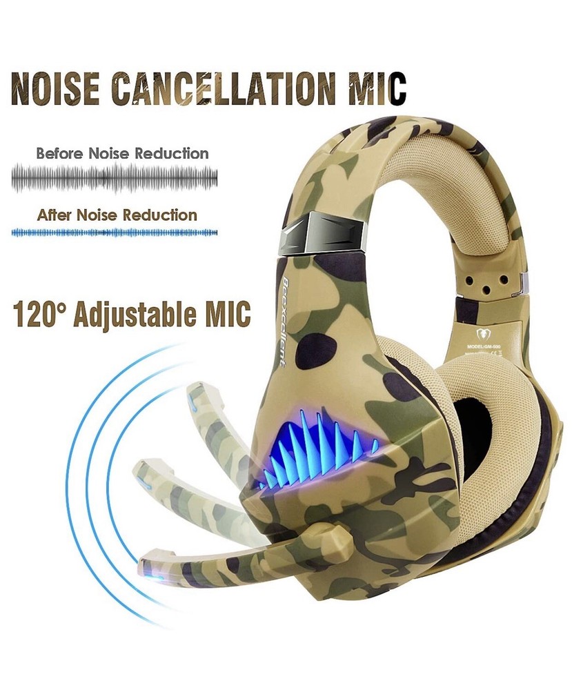 Ps4 Gaming Camo Headset Also Compatible With Xbox One PC (a) M29