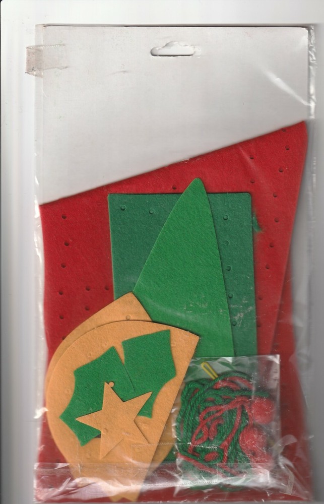 Felt Christmas Stocking Kit - Pre cut Beginner kit NIP