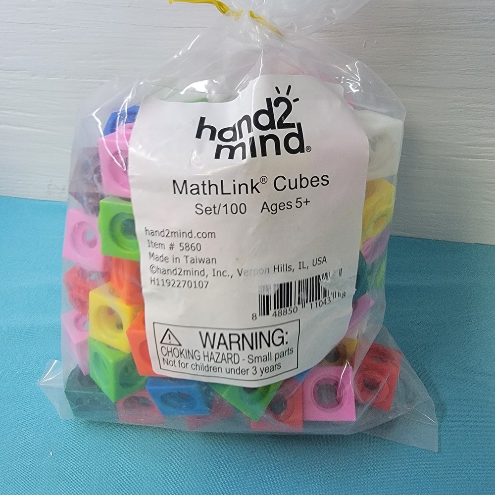 Numberblock Hand2mind Math Link Replacement Cubes 100 Count 10 Per Color