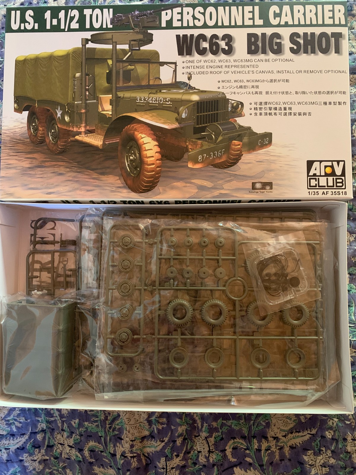 AFV Club 1/35 US 1 1/2 Ton Personnel Carrier Big Shot WC63 35S18