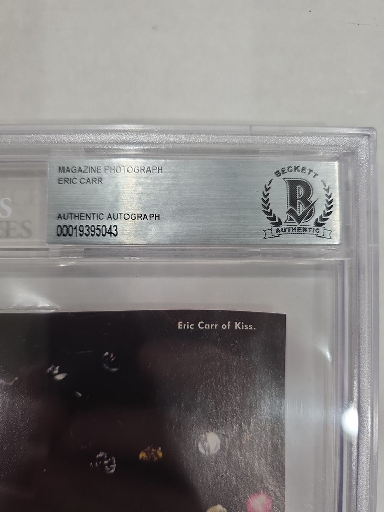 Eric Carr KISS Signed Autographed Magazine Page Beckett Authentic Encapsulated