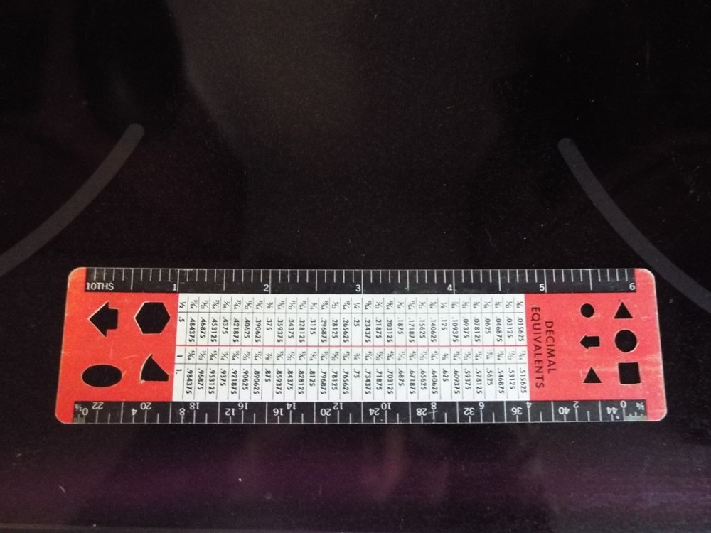 Frederick Post Co Plastic Advertising Ruler Decimal Equivalent Chart Templates