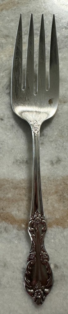 Medium Solid Cold Meat Serving Fork Grand Elegance Silverplate 1959 by Internati