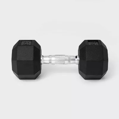 ALL IN MOTION HEX DUMBBELL 25LBS - BLACK/CHROME