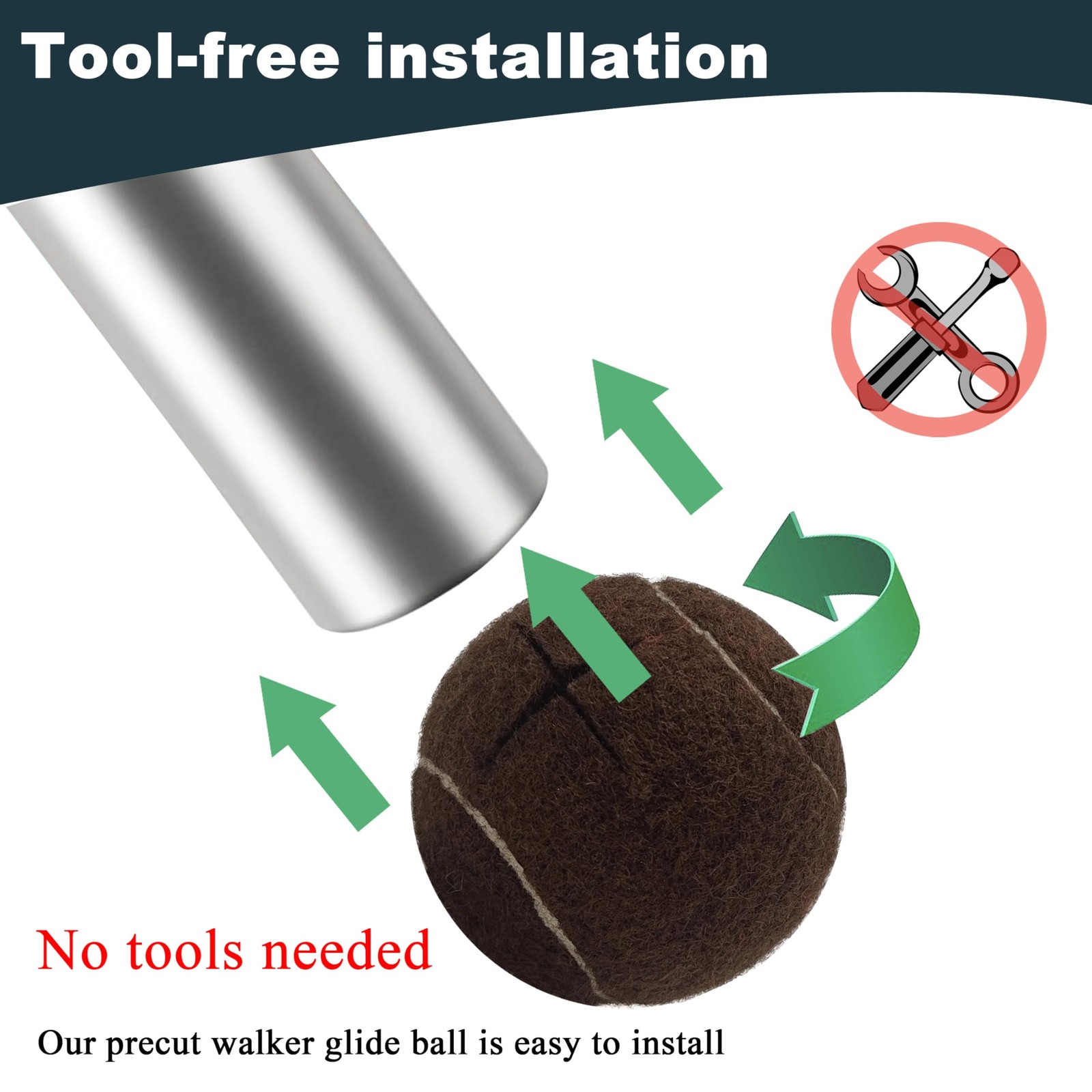 4 Pack Precut Tennis Balls for Walkers, Heavy Duty Long Lasting Felt Pads for...