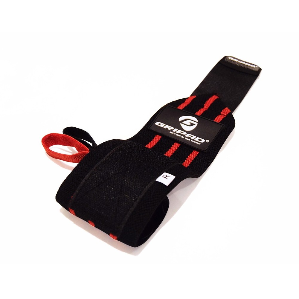 Black & Red Gripad Wrist Wraps