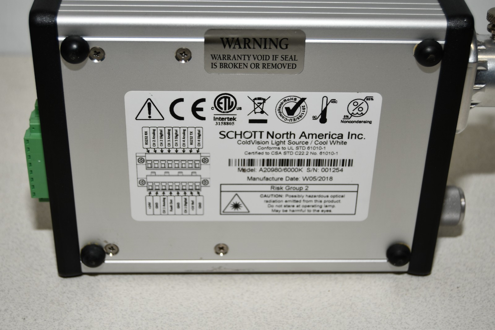 ^ Schott Coldvision CV-LS RGBW RGB Fiber Optic Light Source Model A20980 #X6488