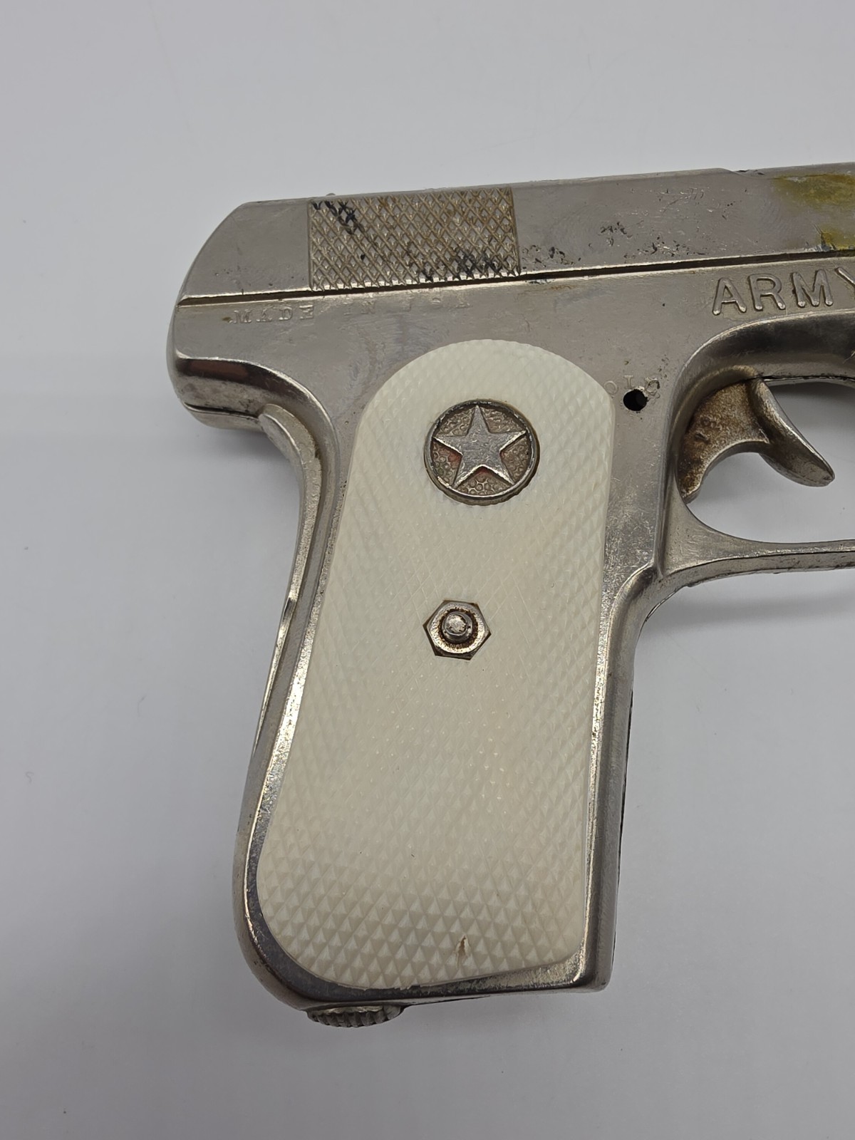 VINTAGE HUBLEY ARMY 45 CAP GUN - COLT 1911 - Working, Oiled- 1950'S