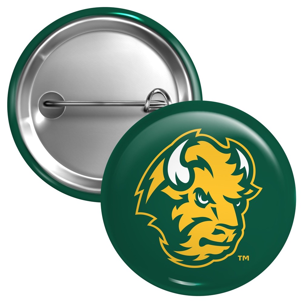 North Dakota State Bison Button Pin - 3 Size Options