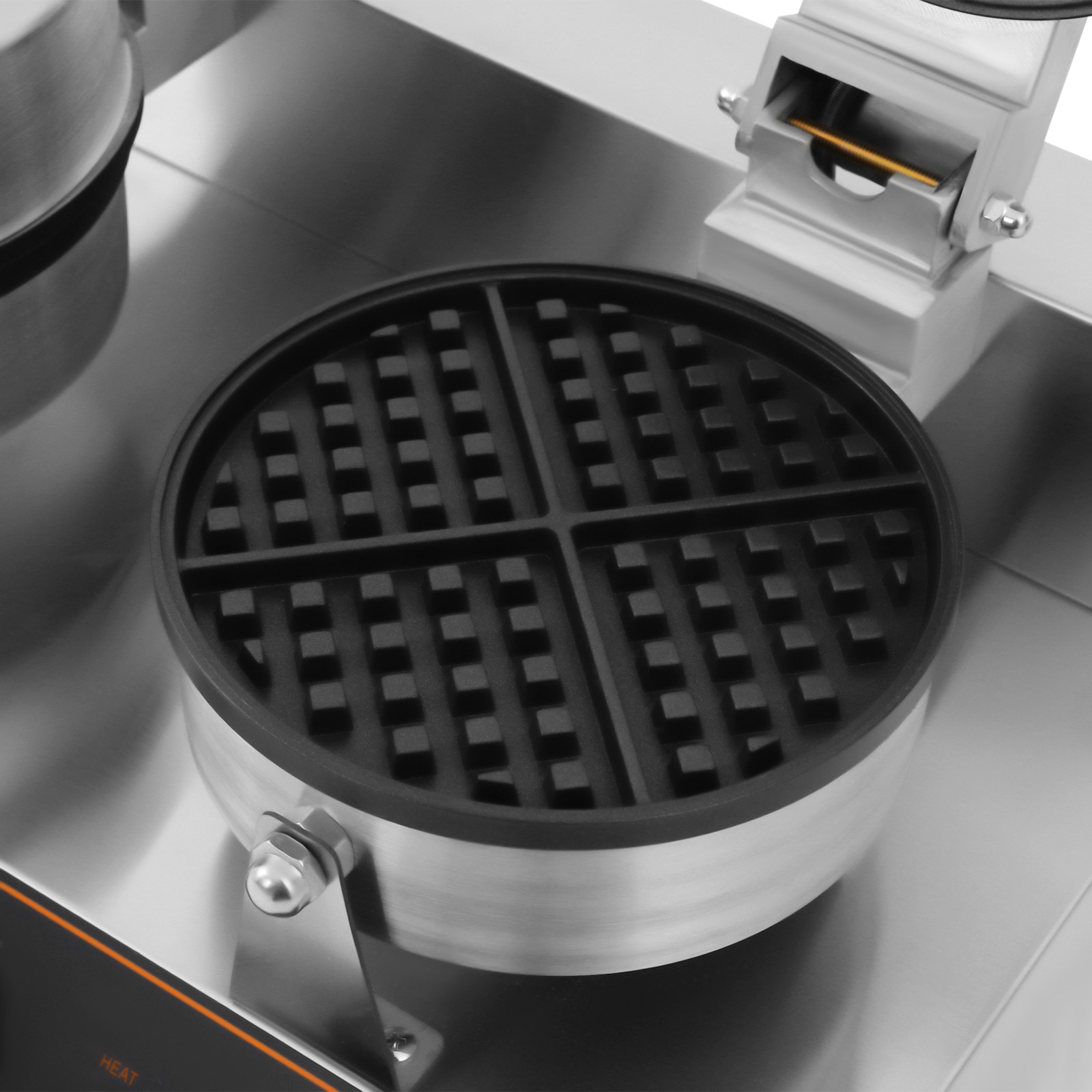 Dual Heating Plates Waffle Maker 2.4kW Adjustable Temp/Time Non-Stick Mold