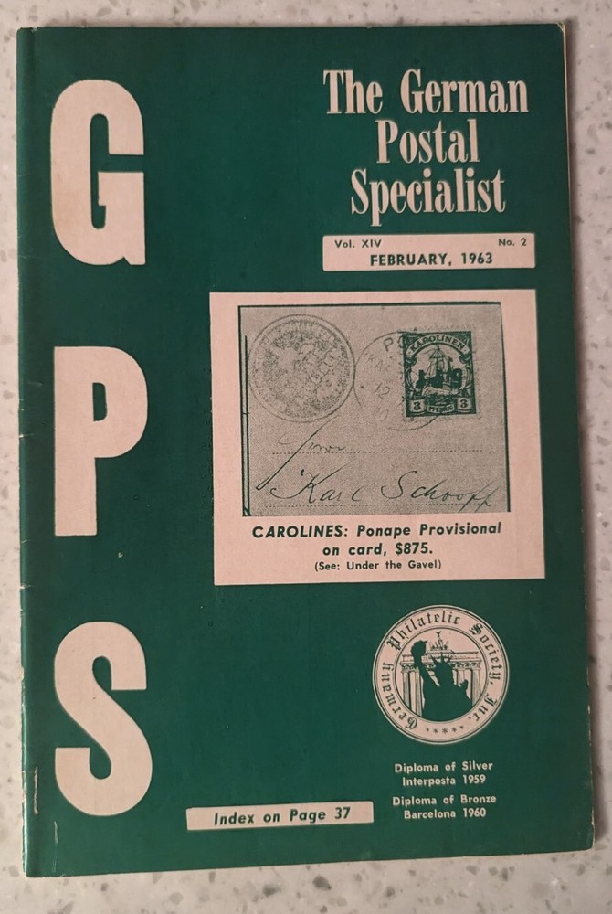 German Postal Specialist Feb 1963 Carolines: Ponape Provisional On  Card Cover