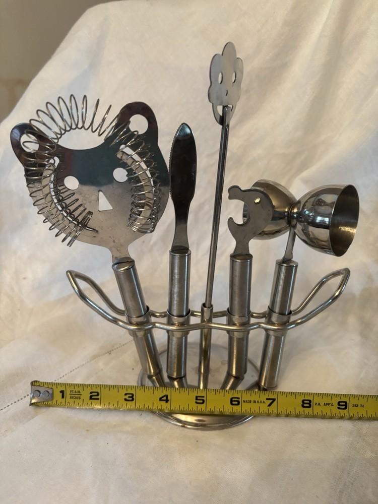 Godinger Bar Tool Set, Whimsical Theme/faces