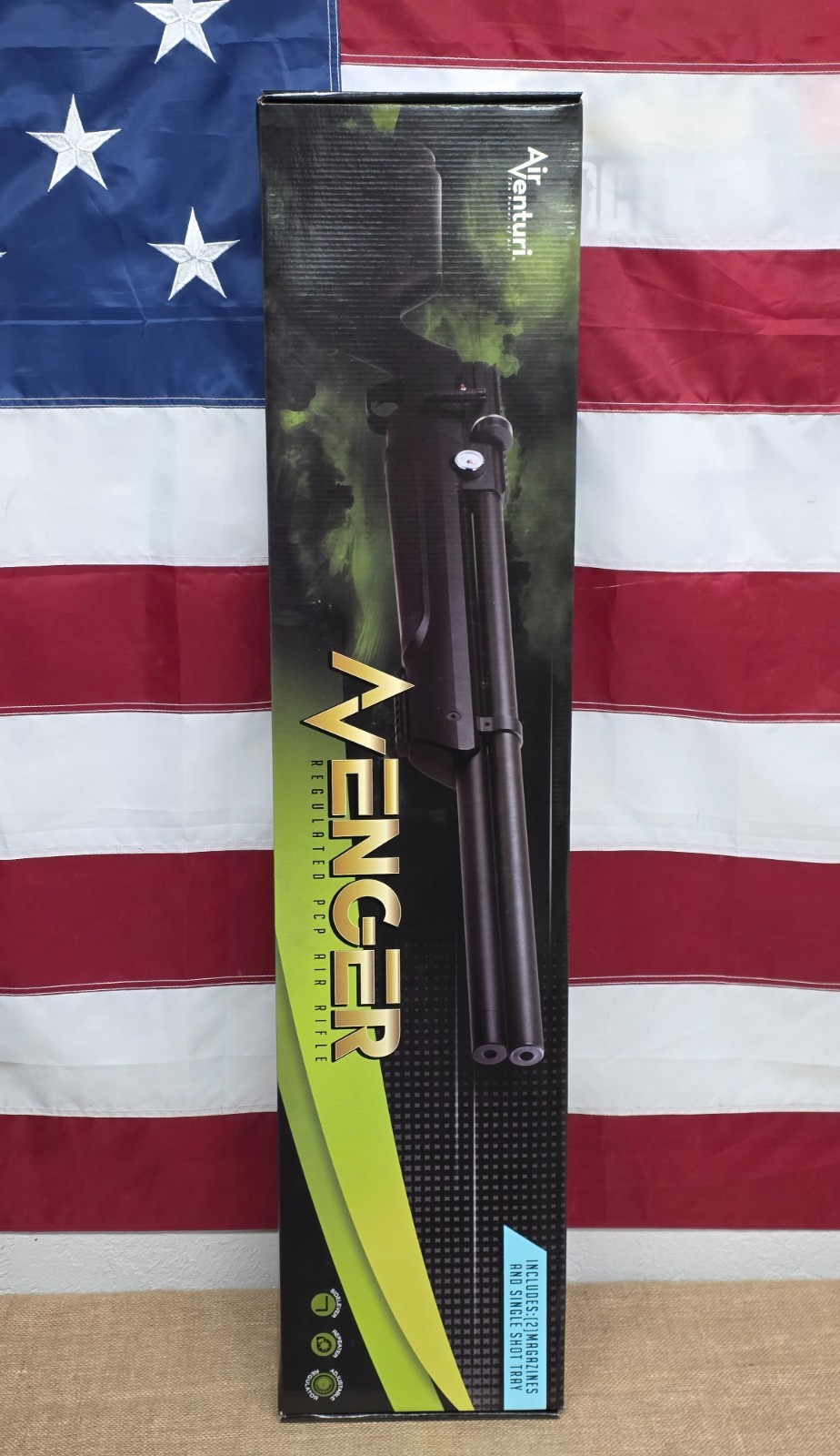 Air Venturi Avenger .25 Cal Regulated PCP Air Rifle, 900fps, Black - AV-00202