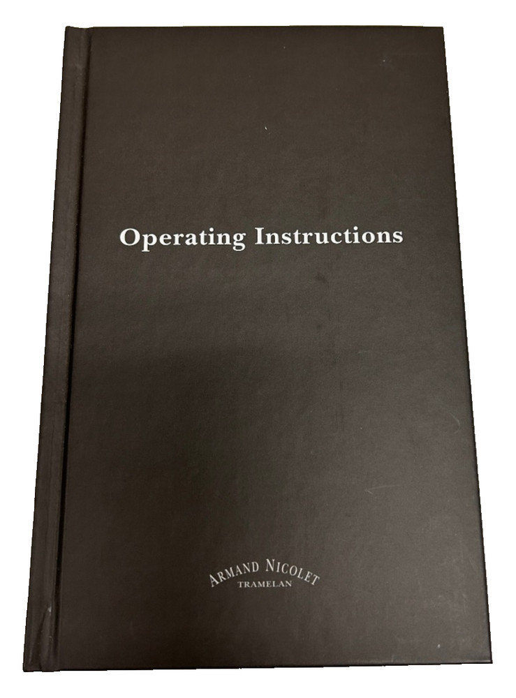 Armand Nicolet Operating Instructions Book