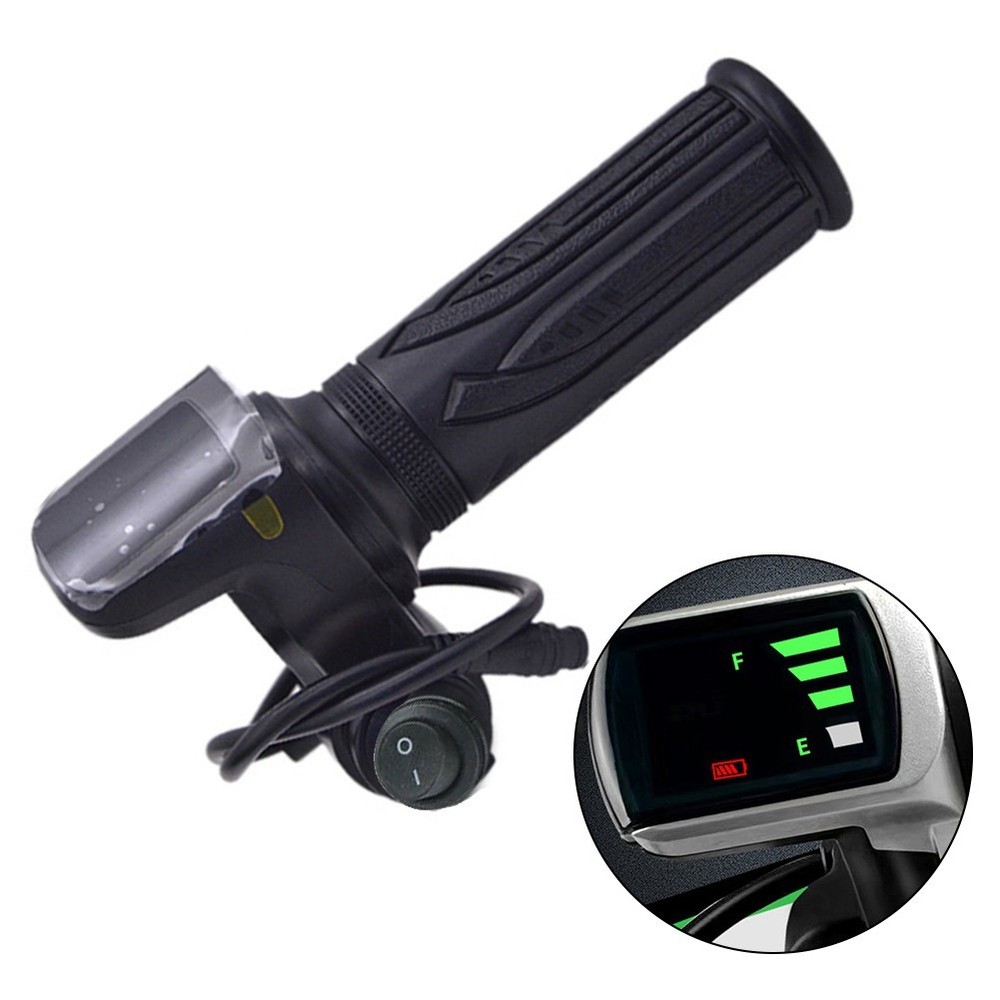 48V Throttle Grip with Power Switch and Real Time Voltage Display for E Bikes