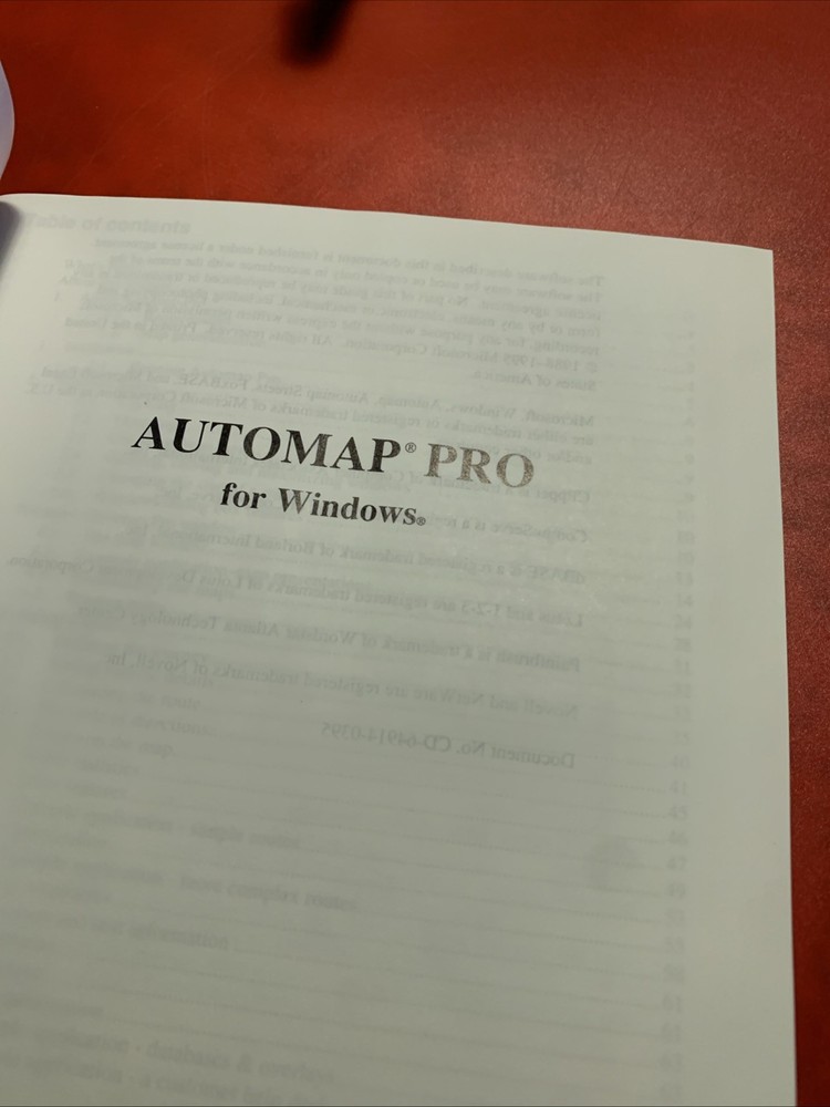 Vtg 1995 Microsoft Automap Pro User Guide