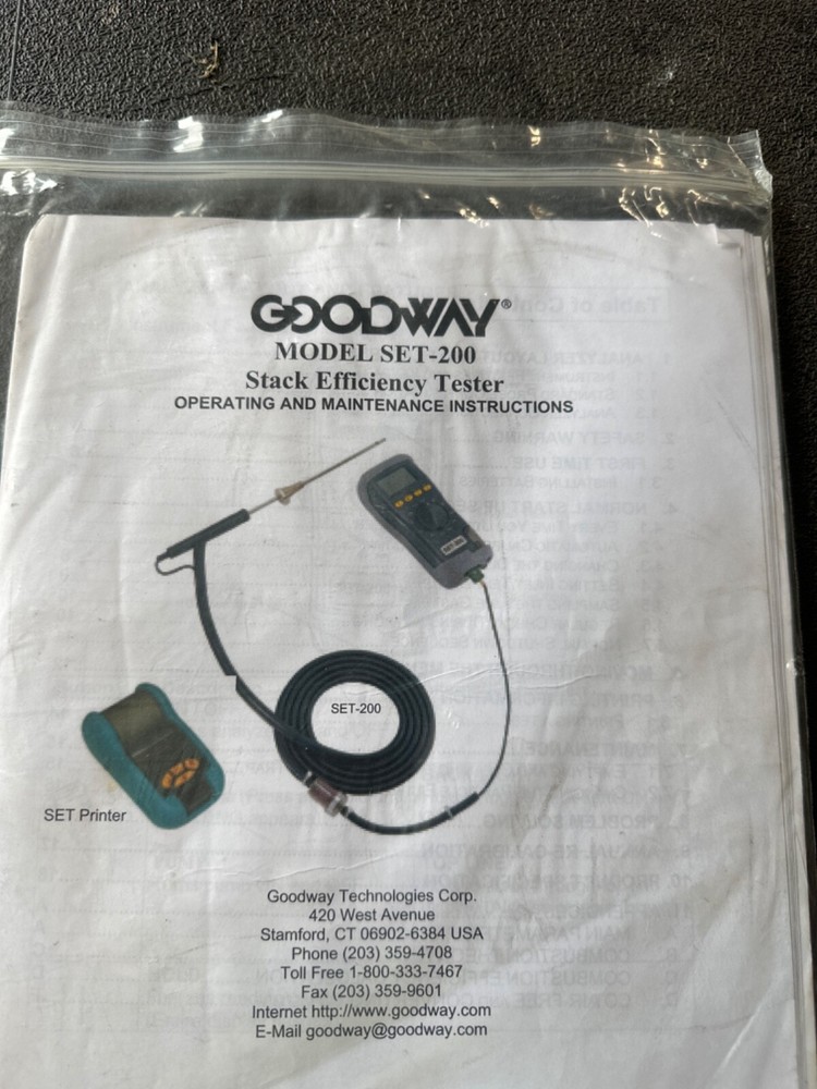 Goodway Model Set-200 Stack Effeciency Tester