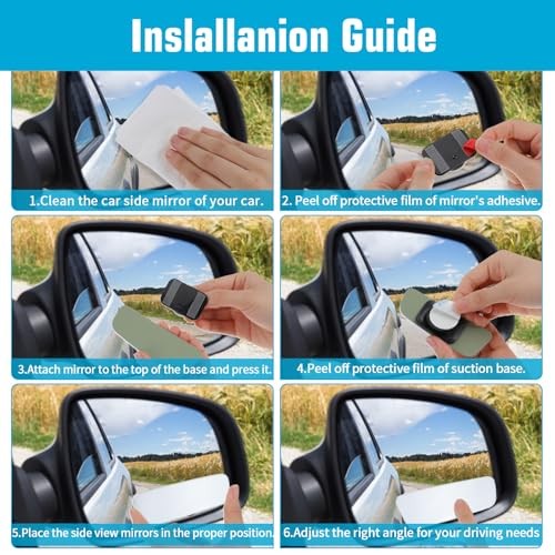 2 Pcs Blind Spot Mirror,Rectangle Car Side Mirror Blindspot Angle Adjustable