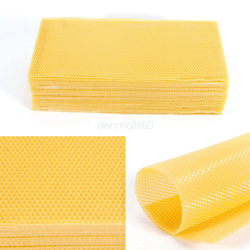 60 Pcs Honeycomb 7.7*16.3" Wax Frames Beekeeping Foundation Honey Bee Hive Tools