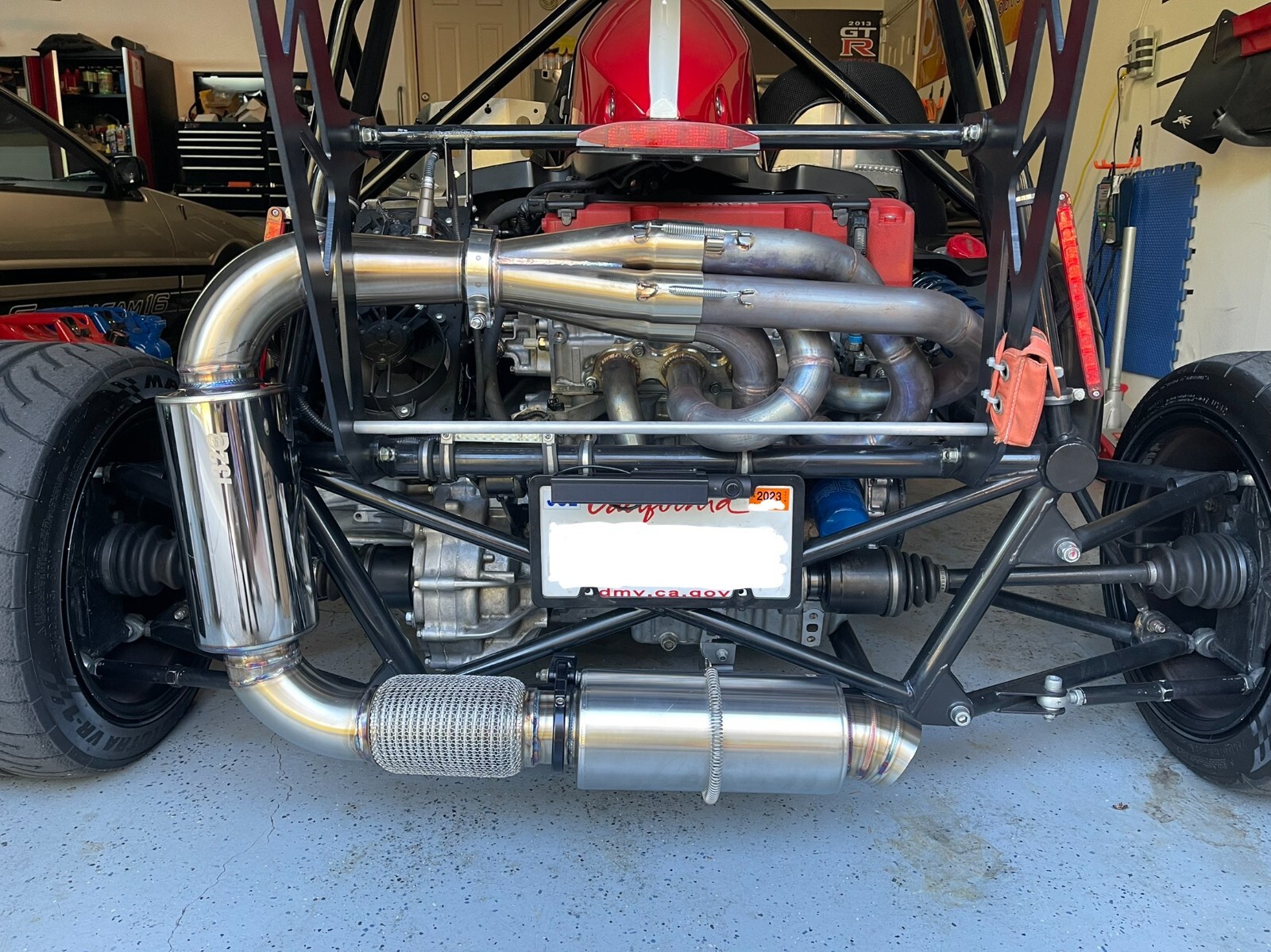 1320 Turn down dolphin muffler stainless steel universal 2.5" inlet 3.5" outlet