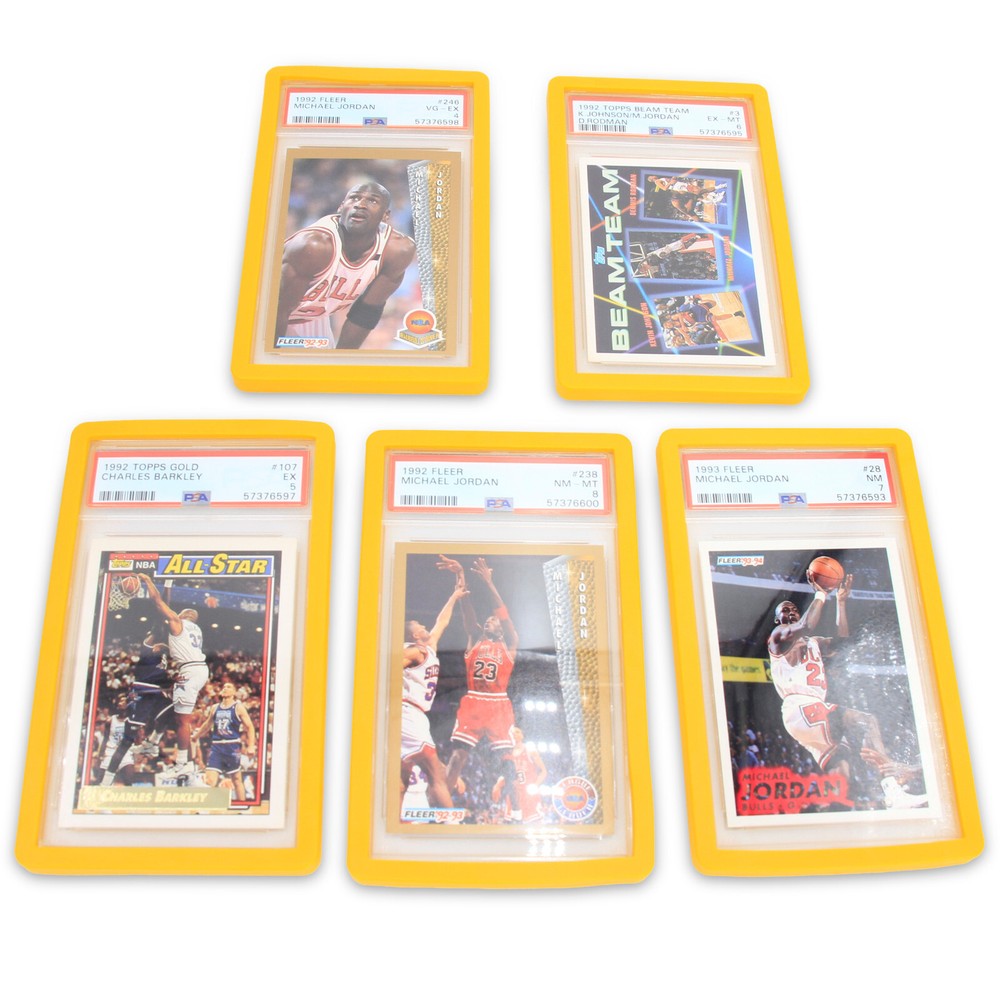 CM PSA 5 Pack Stackable Display Case Up to 35pt Cards Slab Protector Bumper