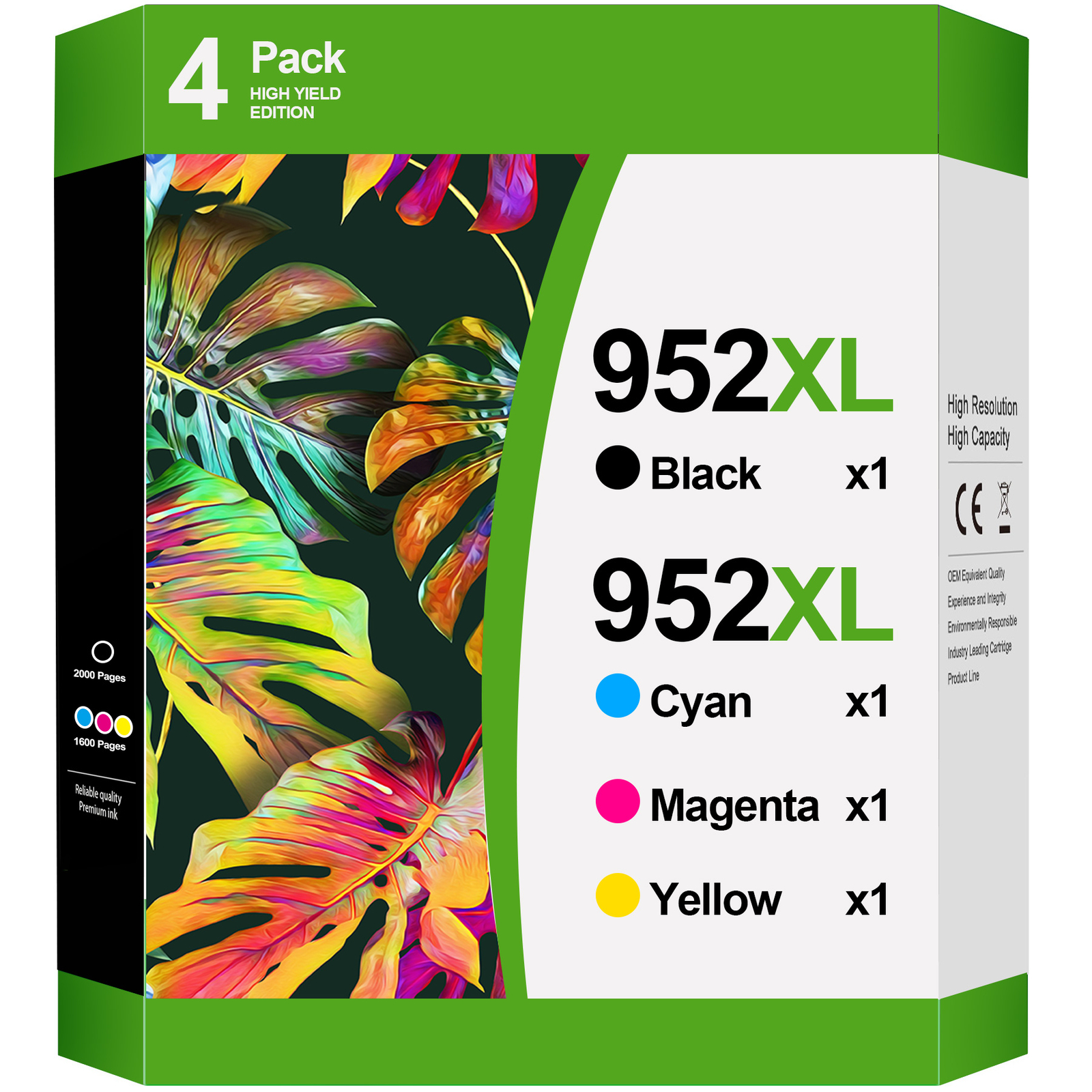 Printer Ink 952 XL 952XL Ink Combo Pack for HP OfficeJet Pro 8710 8715 8720 -4PK