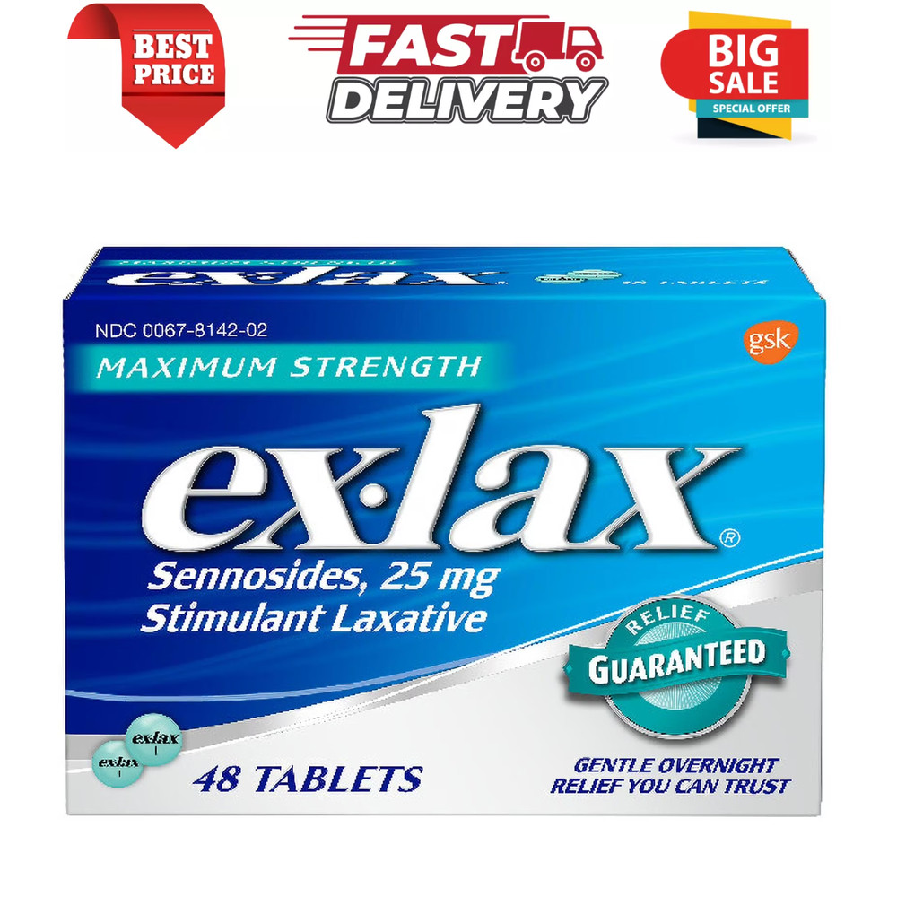Ex-Lax Maximum Strength Stimulant Laxative Constipation Relief Pills - 48 Count