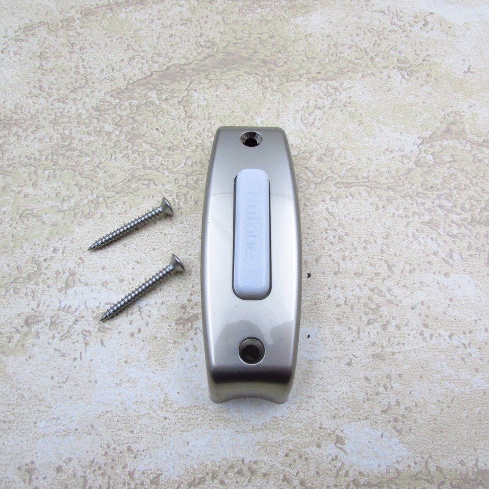 NuTone PB7LSN Wired Lighted Rectangular Satin Nickel Pushbutton Doorbell Button