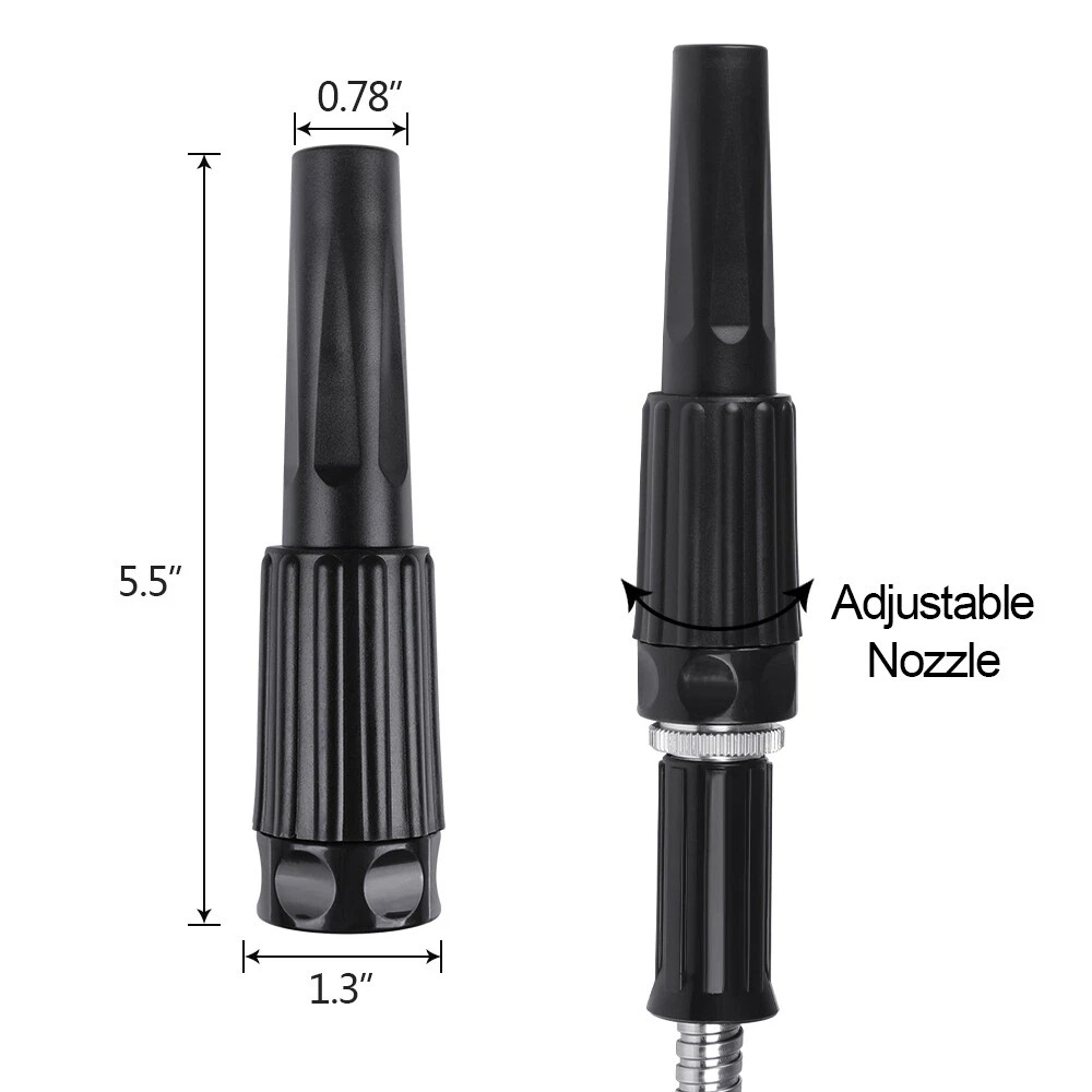 Stainless Steel Metal Garden Water Hose Pipe Flexible Lightweight 25/50/75/100FT