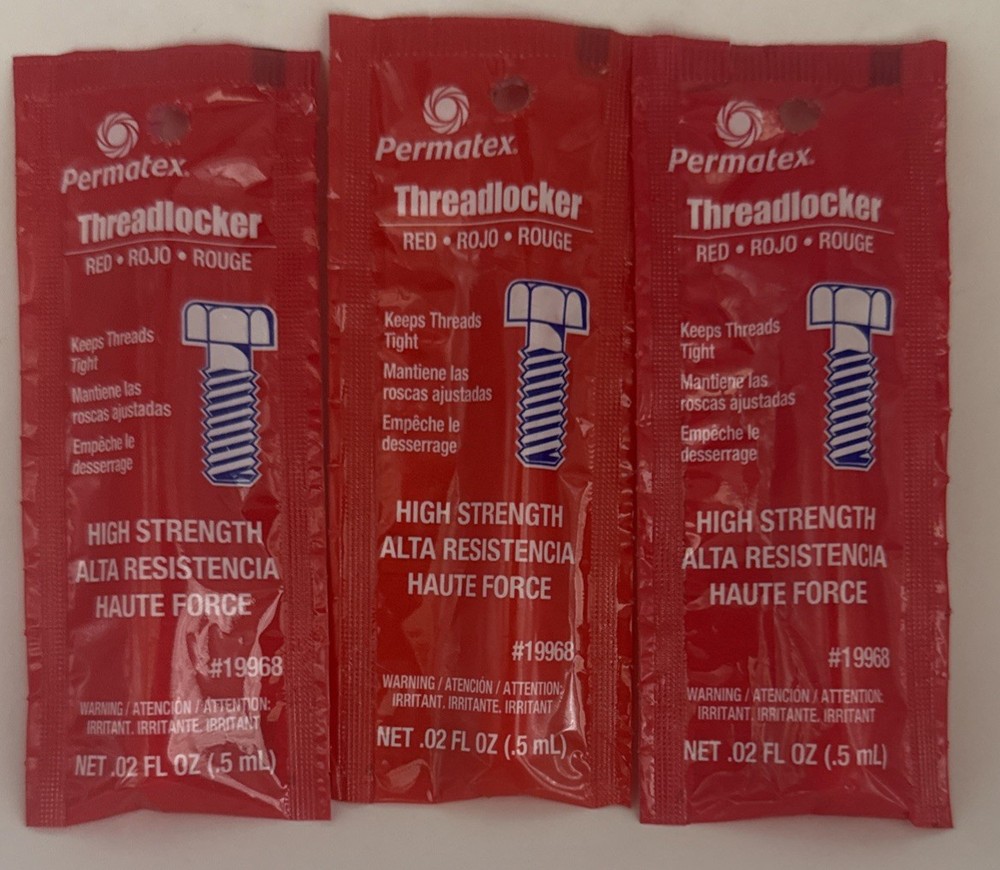 3 Pack Permatex 19968 High Strength Threadlocker Red