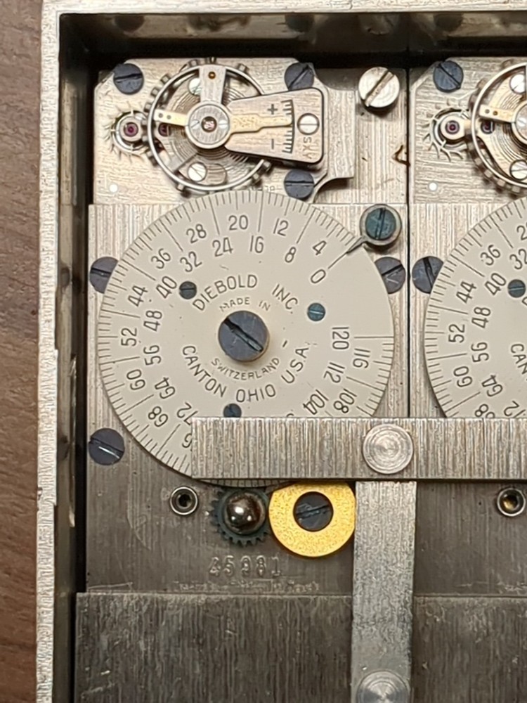 Diebold 120 Hour Three Movement Vault Time Lock With Winding Key.