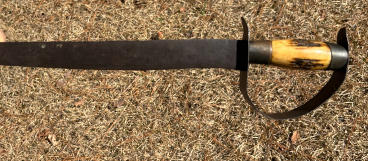 Civil War Confederate D-Guard Bowie Knife, Used Antique