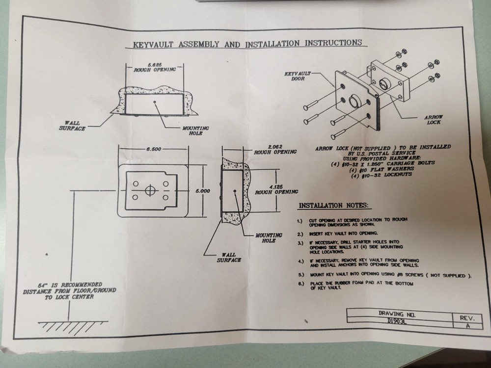 USPS High Security US Postal KeyKeeper Box
